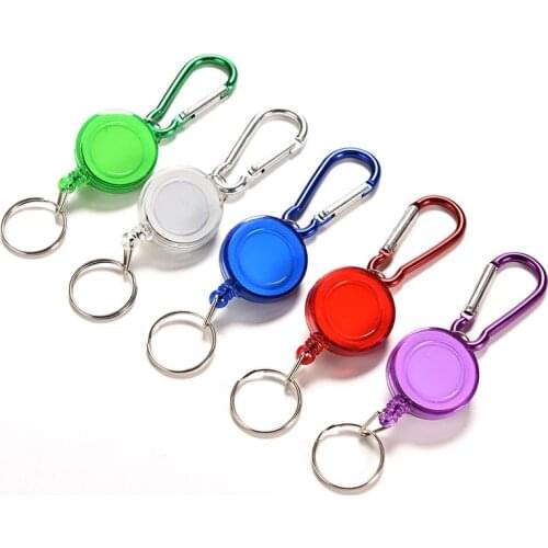 Colorful Retractable Pull Keyring Office School Card Holder Recoil Badge Clip Nurse Doctor Student Exhibition ID Card Badge Reel