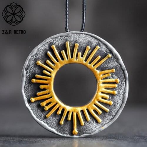 Long Necklace for Women Vintage Simple Round Jewelry Geometric Pendants Suspension Rope Chains Choker Decoration 2021 Wholesale