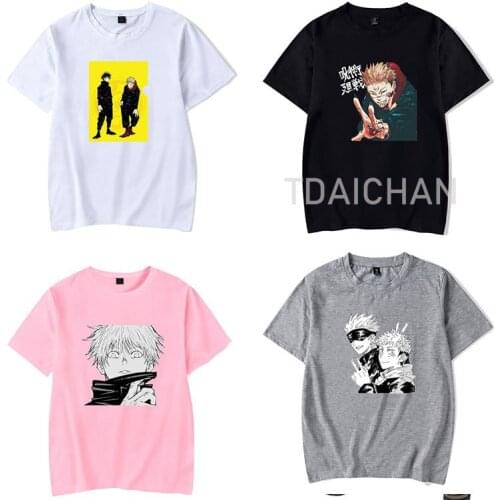 Anime Jujutsu Kaisen Printed T-Shirts Japanese Style Couple Clothes Oversized Tshirt Punk Streetwear Harajuku Teen Manga Tops