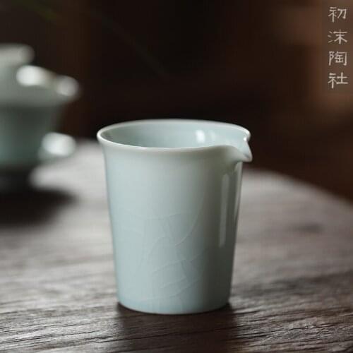 ★of the jingdezhen shadow blue glaze justice cup and a cup of tea tea sea points left kiln green white porcelain tea set