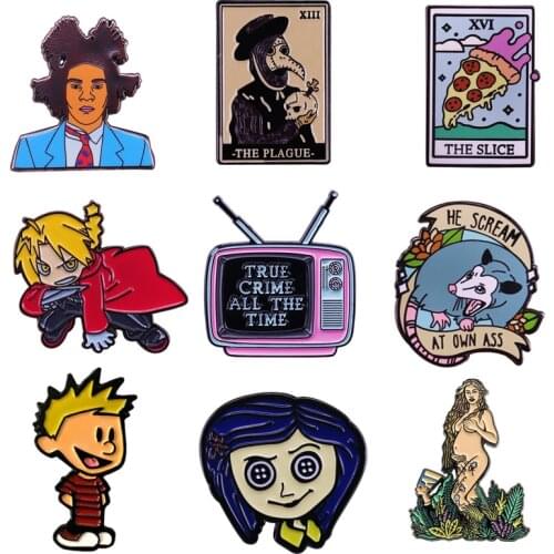 K2189 Art Hard Metal Enamel Pin and Brooches Backpack Bags Clothes Lapel Pin badge brooch anime lovers denim shirt lapel pins