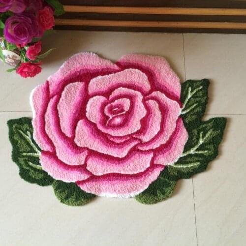 2020 Hot sales high quality beautiful /fashion romantic rose art carpet /floor mats/art rug for bedroom 80*60cm