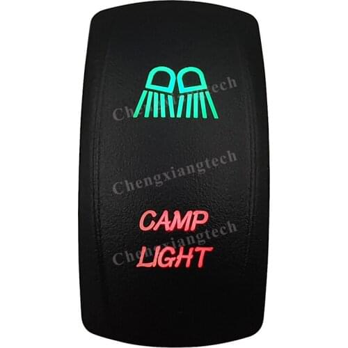 Laser -CAMP LIGHT -Car Boat Green & Red Led On Off Rocker Switch Waterproof, Overload Protection, SPST, Truck Marine Caravan