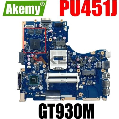 AKEMY DANJEBMB6C0 Laptop Motherboard For ASUS PU451JF PU451J Original Mainboard HM86 GT930M