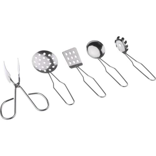 Kids Kitchen Utensil Play Set F 5 Pieces Stainless Steel Kits for Pots