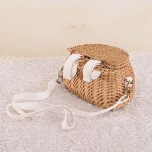 Back Basket Delicate Wide Application Rattan Natural Style Exquisite Basket Bag for Kids
