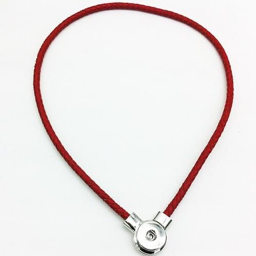 Newest 18mm Snap Button Jewelry Genuine Leather Pendant Necklace Oem, Odm N666
