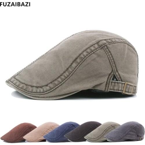 FUZAIBAZI 2021New Spring Summer Middle Aged Mens Berets Adjustable Size Fashion Grace Retro Casual Sports Snapback Peaked Cap