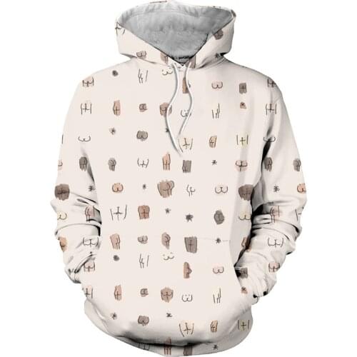 New 3D printed funny and cute hoodie autumn and winter fashion mens and womens street sweatshirts