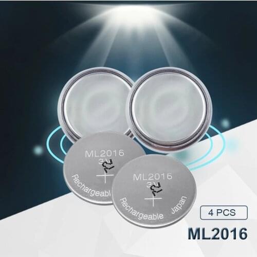 4pc Maxell Original ML2016 ML 2016 3v Li-Ion Lithium Ion Rechargeable Coin Cell Button CMOS RTC Battery Batteries