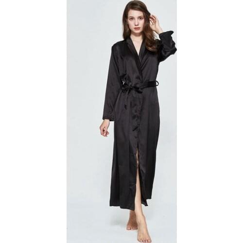 Sexy Extra Long Robe Kimono Bath Gown Women Silky Satin Womens Lengthened Casual Sleepwear Nightgown Long Bathrobe Homewear