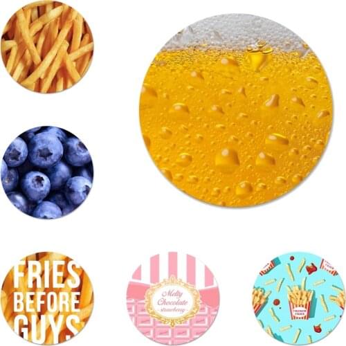 Food Dessert Chocolate beer cheese Icons Pins Badge Decoration Brooches Metal Badges For Clothes Backpack Decoration