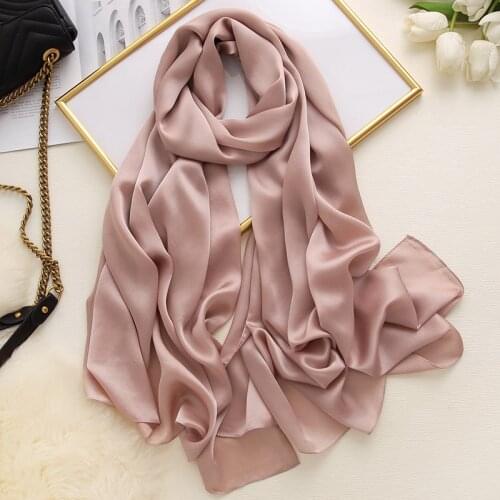 Summer new style thick warm long thin blanket womens fashion silk scarf pure beach color ladies sunscreen shawl silk scarf