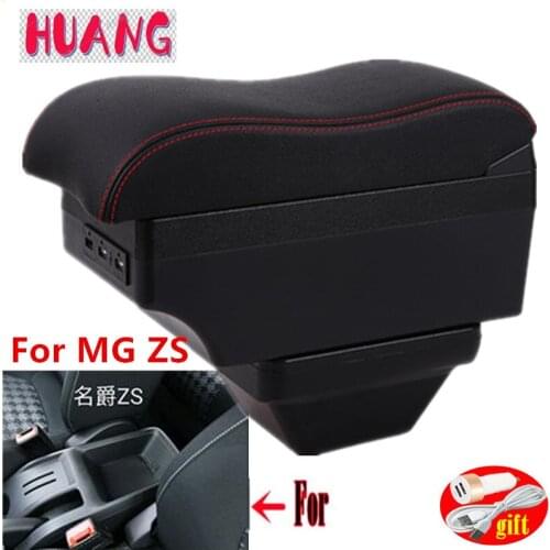 For MG ZS Armrests For MG ZS car Center Console Storage armrest Box modification accessories with LED USB Can charge