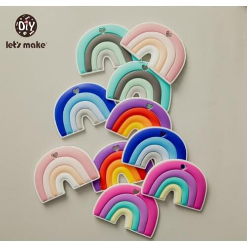 Lets Make Baby Teether 1PCS Rainbow Food Grade Silicone NO FPA Children Molar Toys Soothing Emotions During Baby Teething