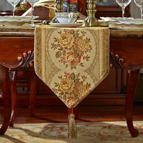 Rafael home upscale dining table Bubu arts gold and silver embroidered table runner European coffee table cloth place mat can be