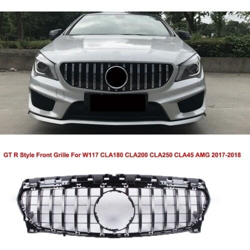 Front Upper Grille Grill For Mercedes Benz W117 CLA180 CLA200 CLA250 CLA45 AMG 2017 2018 GT R Style