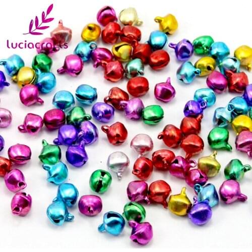 Lucia crafts 144pcs 8mm christmas Mix Colors Loose Beads Small Jingle Bells Christmas Decoration Gift Wholesale H0108
