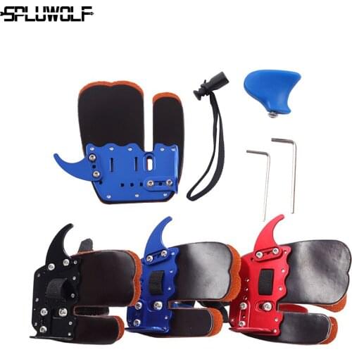 S/M/L Cowhide Aluminum Archery Finger Guard Protection For Bow And Arrow