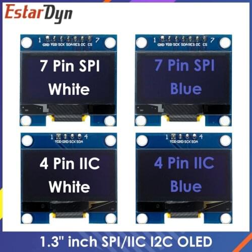 RoHS 1.3 inch OLED Module White/Blue SPI/IIC I2C Communicate Color 128X64 1.3 inch OLED LCD LED Display Module 1.3" OLED Module