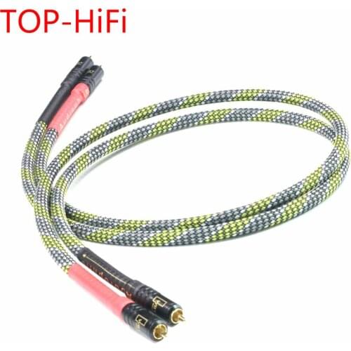 TOP-HiFi 7N OCC Silver Plated ST48B G3 2RCA Male to Male Audio Cable AMP Signal Audiophile WBT-0144 Connector Cable