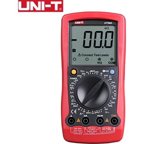 UNI-T UT58D Digital Multimeter Data hold Manual Range AC DC voltmeter Ammeter ohmmeter Capacitance Frequency Temperature Tester