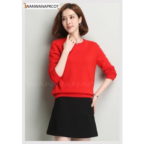 Sweater Female Womens Knitted Cashmere Sweater Slim O-Neck Sweater Short Design Plus Size Pullover Basic Shirt