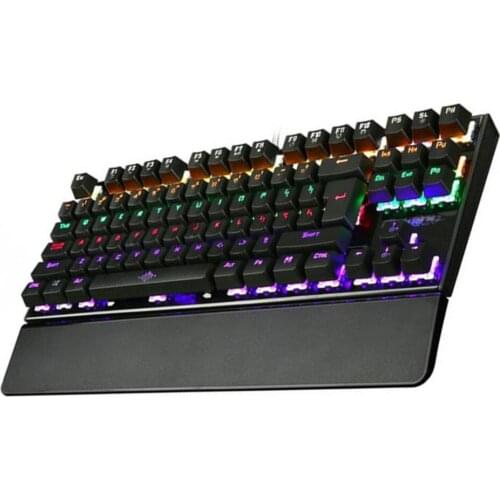 Teclado mecánico K28 de 87 teclas con retroiluminación LED, 10 modos de iluminación, teclado para juegos, teclado profesional pa
