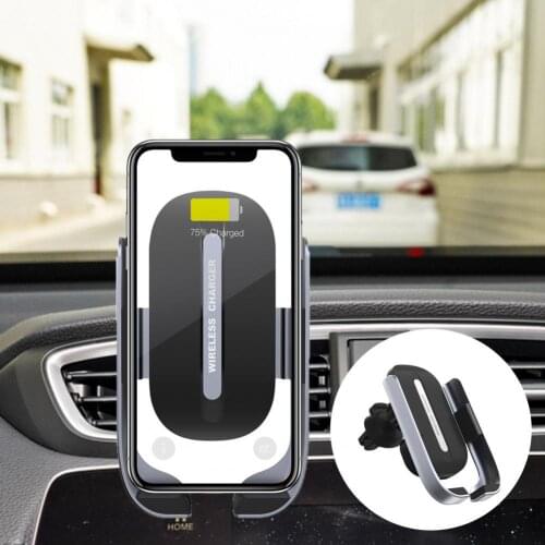 LC-17 Wireless Car Charger Fast Charging Aluminium Alloy Air Outlet Phone Charger Holder for Vehicles держатель для телефона