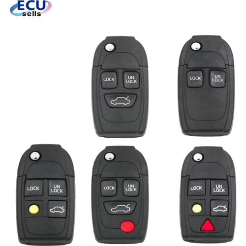 2 Button 3 Button 4 Button 5 Button Modified Replacement Folding Remote Key Shell Case Fob Blank For VOLVO S60 S70 S80 S90 V70
