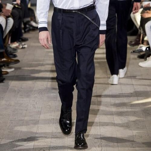Mens casual pants spring and summer 2021 New Navy popular loose fit small leg trousers