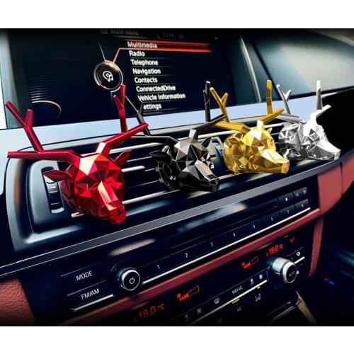 10PCS Creative Deer head Antlers Car Air Freshener Air Outlet Solid Fragrance Clip Aromatherapy Diffuser Car Perfume Decoration