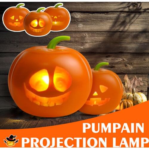 Pumpkin Projection Lamp Halloween Holiday Lights Weird Pumpkin Props with USB Chargeable Talking Singing Animated for Party