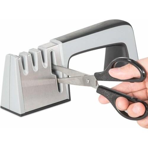 Knife Sharpener Professional 4 in 1 Sharpener Knife and Scissor Sharpening Device Ergonomic Designed for All Sized kitchen Knife
