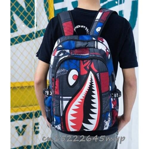 Shark USB Charge Backpack For Boys Girls Laptop Backpack 3D Printe Teenagers Travel Laptop Mochilas