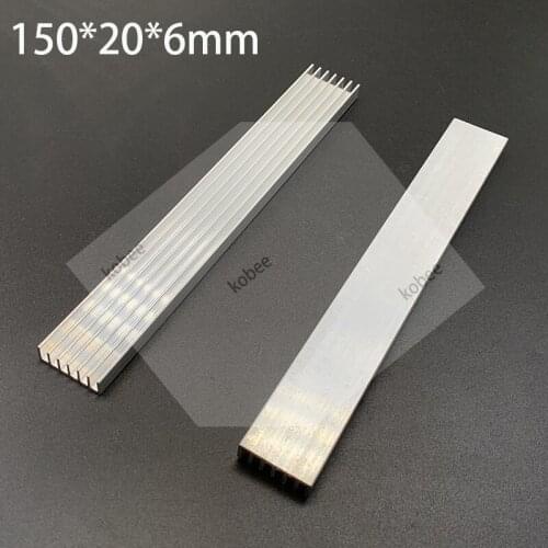 Silver-White Heat Sink LED 150x20x6mm Heat Sink Aluminum Cooling Fin