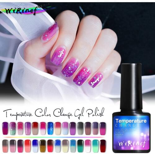 WiRinef 8 Ml Thermal Color Changing Gel Nail Polish Temperature Soak Off UV Hybrid Varnish Magic Gel Polish