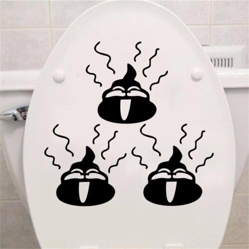 Funny diy stool wall stickers for toilet bathroom decor art vinly wall decals home decor black waterproof decorative decal