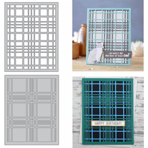 Intricate Line Grid Cover Frame Metal Cutting Dies Stencil For DIY Scrapbooking Album Crafts Paper Cards 2020 Hot Sale