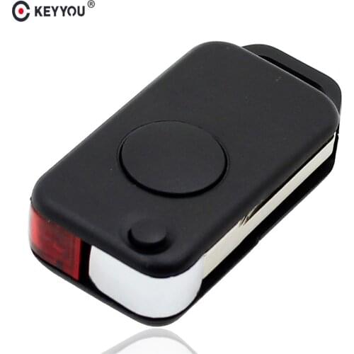 KEYYOU 10X Replacement 1 Button Flip Folding Remote Shell For Mercedes Benz W168 W124 W202 1984-2004 A C E Fob Car Key Case
