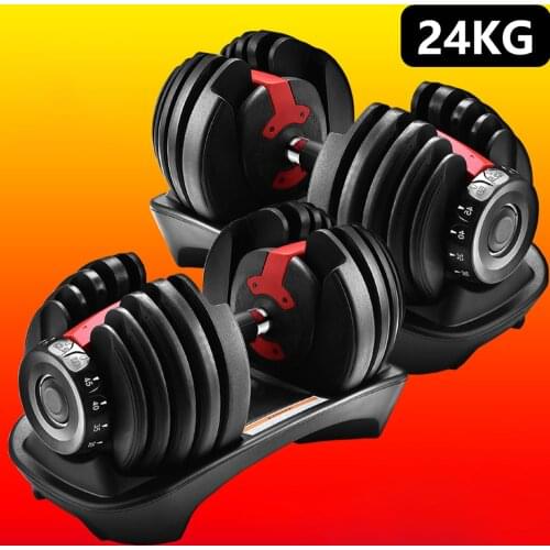 Adjustable Dumbbell Set 52.5lb/24kg Workout Weights Exercise Gym Fitness 5~52.5lb Adjustment Rubber Anti-Skidding ​Iron Dumbell
