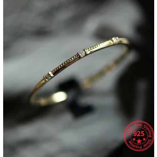 Real 925 Sterling Silver French Minimalist Women Plating Pavé Crystal Tail Ring Fashion Engagement Wedding Party Jewelry Gift