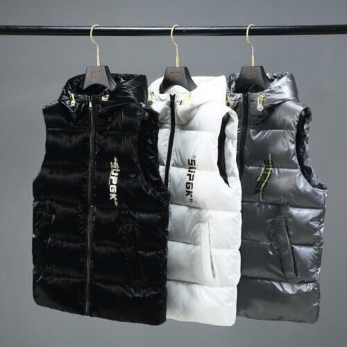 5XL Men Vest Solid Casual Autumn Hooded Sleeveless Jackets Fashion Male Waistcoat Winter Vest Plus Size Work Clothes Men