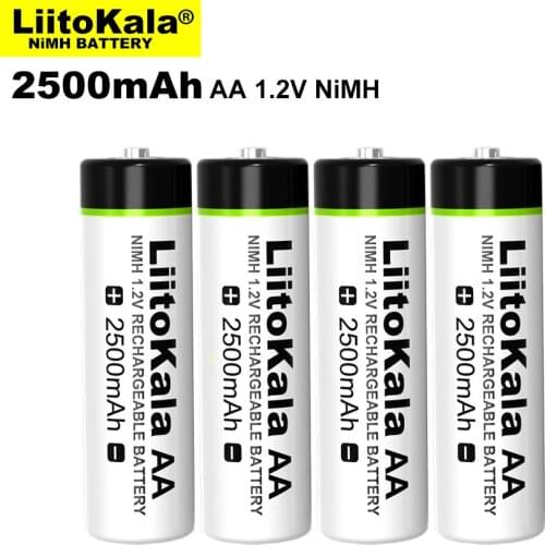 10 PCS Liitokala 1.2V 2500mAh AA Ni-MH Rechargeable Battery for Temperature Gun /Remote Control/ Mouse/ Toy/ wall clock