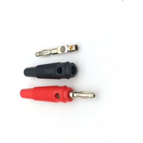 100 pcs Nickel Plated Banana Plug Red and Black 54mm Long