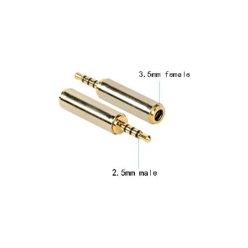 2.5mm Male to 3.5mm Female Stereo Full Metal Earphone Audio Headphone Adapter Connector Converter For iPhone Mobile Phone
