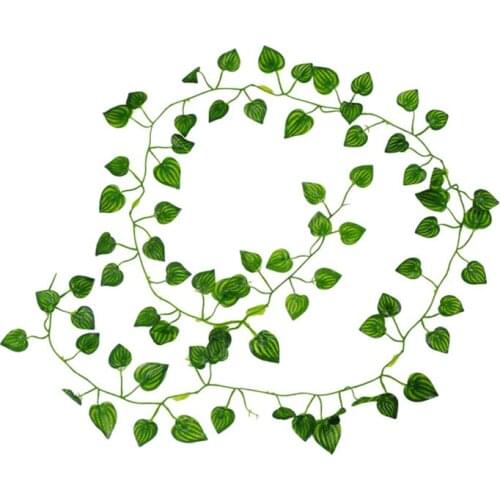 2M Long Artificial Plants Green Ivy Leaves Artificial Grape Vine Fake Parthenocissus Foliage Leaves Home Wedding Bar Decoration