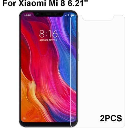 2PCS For Xiaomi Mi 8 Phone Screen Protector Tempered Glass 9H High Quality For Xiaomi Mi 8 Explosion-proof Film