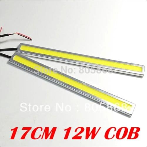 2 X 12V Super Bright White 12W COB LED Driving Daytime Running Lights lamp Aluminum