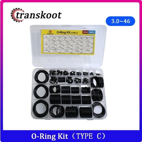 366 Piece (30 Sizes) Metric NBR Cheap ring seal Bolts Assortment Set Universal Black Rubber O-Rings for Automotive, Plumbing
